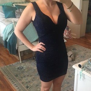 Navy sparkly cocktail dress